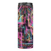 Neon-Psychedelische-Luxus-Lounge-Kunst Thermosbecher (Rückseite)