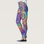 Neon-Psychedelischer-Wirbel-Abstraktes-Muster Leggings (Links)