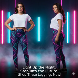 Neon-Puls-Geometrie-Leggings Leggings