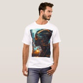 Neon Pulse: Cybernetic Sentinel T-Shirt (Vorne ganz)