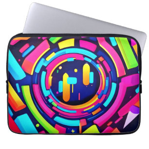 Neon Pulse: Eine digitale Symphonie Laptopschutzhülle