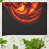 Neon Pumpkin Monster Halloween Kitchen Towel Geschirrtuch (Gefaltet)
