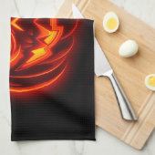 Neon Pumpkin Monster Halloween Kitchen Towel Geschirrtuch (Viertel Falte)