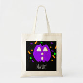 Neon Pumpkin Orange Green Candy Tote Bag Tragetasche (Vorne)