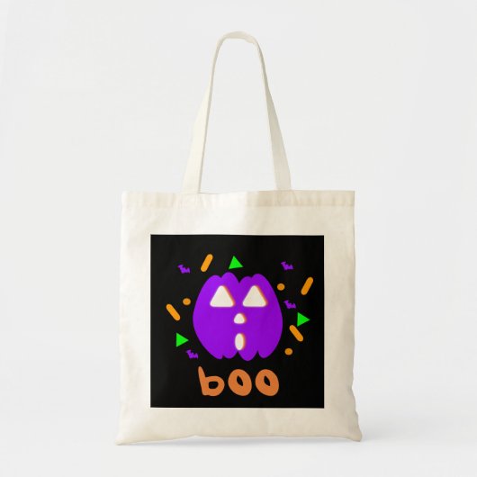 Neon Pumpkin Trick oder Treat Tote Bag Tragetasche (Vorne)