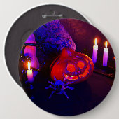 Neon pumpkins button (Vorne & Hinten)