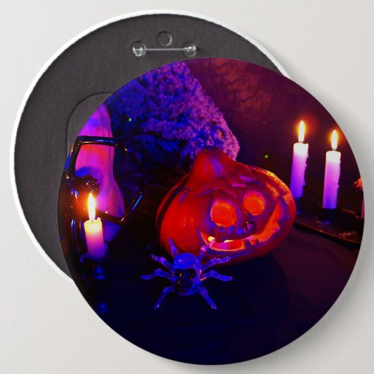Neon pumpkins button (Vorne & Hinten)