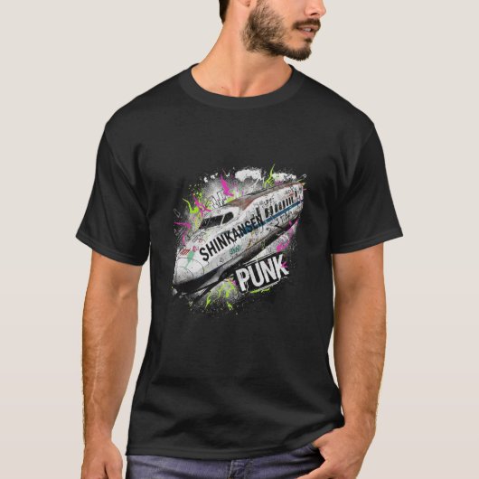 Neon Punk Shinkansen – Dirty Japan Bullet Train Gr T-Shirt (Vorderseite)