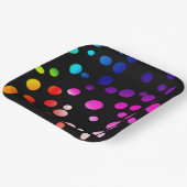 Neon Punkte auf schwarz Pappteller (Gewinkelt)