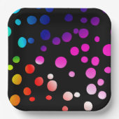 Neon Punkte auf schwarz Pappteller (Vorderseite)