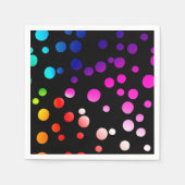 Neon Punkte auf schwarz Serviette (Vorderseite)