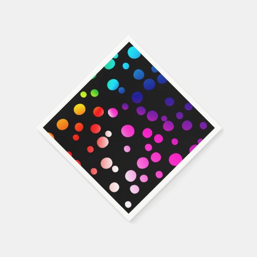 Neon Punkte auf schwarz Serviette (Ecke)