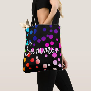Neon Punkte mit Sommertext Tasche