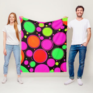 Neon-Punkte-Party Fleecedecke
