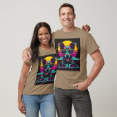Neon Pup DJ Synthwave-Geschenk T-Shirt (Unisex)