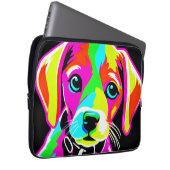 Neon Puppy Pop Art Laptopschutzhülle (Vorne Rechts)