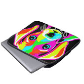 Neon Puppy Pop Art Laptopschutzhülle (Vorne Knopf)