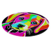 Neon Puppy Pop Art Schneidebrett (Ecke)