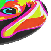 Neon Puppy Pop Art Schneidebrett (Ecke)
