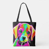 Neon Puppy Pop Art Tasche (Rückseite)