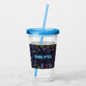 Neon Purim Acryltrinkbecher (Rückseite)