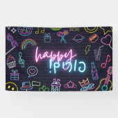 Neon Purim Banner (Horizontal)