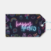 Neon Purim Geschenkanhänger (Vorderseite (Horizontal))