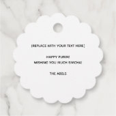 Neon Purim Geschenkanhänger (Rückseite)