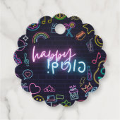 Neon Purim Geschenkanhänger (Vorderseite)