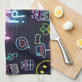 Neon Purim Geschirrtuch (Viertel Falte)