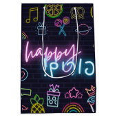 Neon Purim Mittlere Geschenktüte (Rückseite)