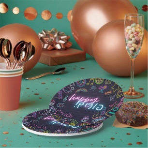Neon Purim Pappteller