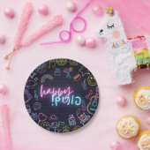 Neon Purim Pappteller (Party)