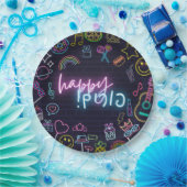 Neon Purim Pappteller (Party)