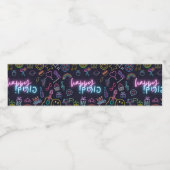 Neon Purim Wasserflaschenetikett (Einzelnes Label)