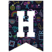 Neon Purim Wimpelkette (Zweite Fahne)