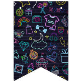 Neon Purim Wimpelkette (Erste Fahne)