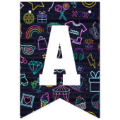 Neon Purim Wimpelkette (Dritte Fahne)