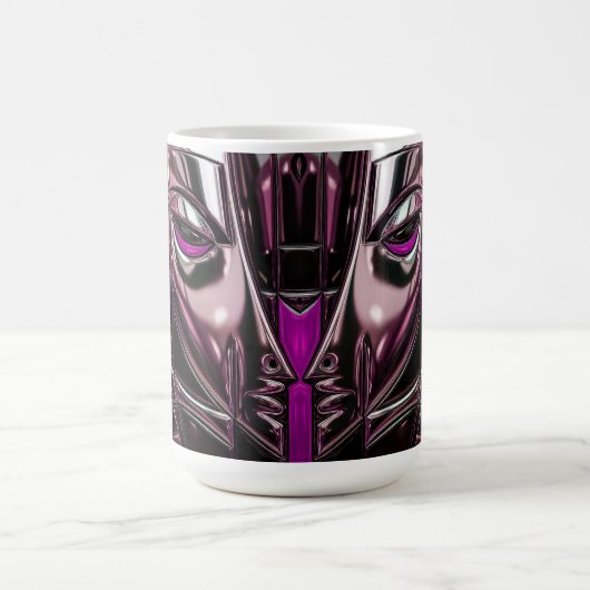 Neon Purple Metal Portrait Kaffeetasse (Mittel)