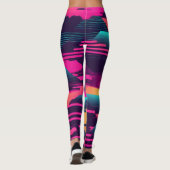 Neon Pyramids | Funky Synthwave Leggings (Rückseite)