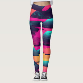 Neon Pyramids | Funky Synthwave Leggings
