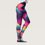 Neon Pyramids | Funky Synthwave Leggings (Rechts)