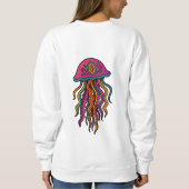 Neon Qualle Trippy Damen Sweatshirt (Rückseite)