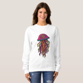 Neon Qualle Trippy Damen Sweatshirt (Vorne ganz)