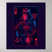 Neon Queen of Hearts — Retro-Futurist Synthwave Poster (Vorne)