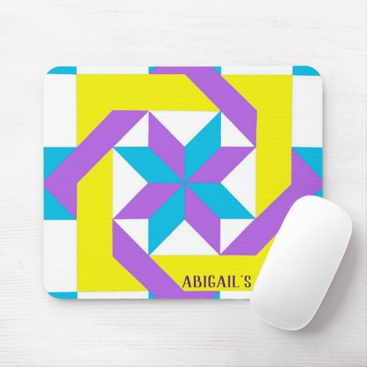 Neon Quilt Square Mouse Pad Mousepad (Mit Mouse)
