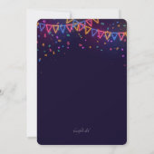 Neon Quinceañera Einladung (Rückseite)