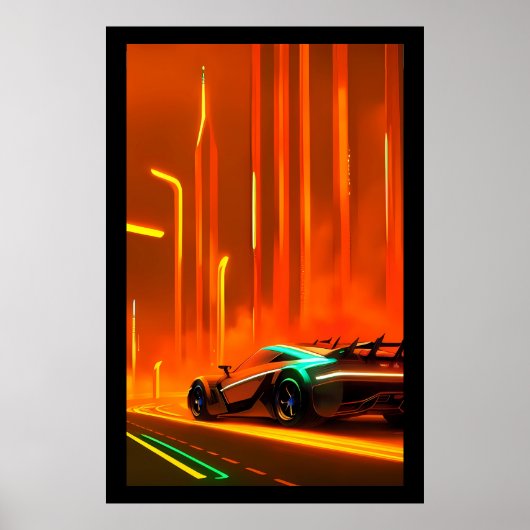 Neon Race Night 3000 - Ken Gage Art Poster (Vorne)