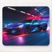 Neon Racer: Futuristisches Supercar in Cyberpunk C Mousepad (Vorne)
