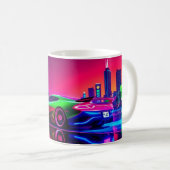 Neon Racer Tasse - 80er Retro-Futuristic Sports Ca (VorderseiteRechts)